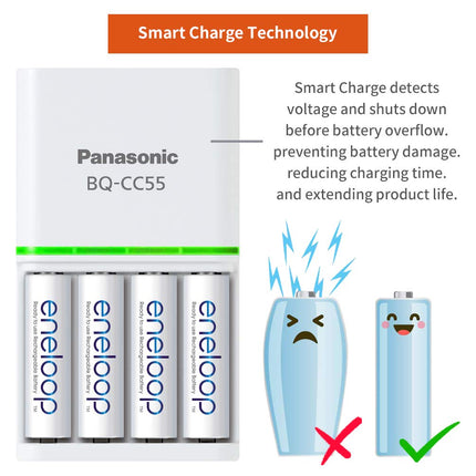 Panasonic BQ-CC55N Eneloop Smart and Quick Charger for Ni-MH Battery Cell
