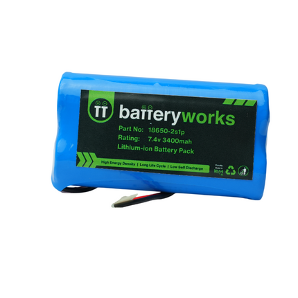 7.4V 3400mAh 2S1P - Lithium Ion Battery Pack with BMS Protection