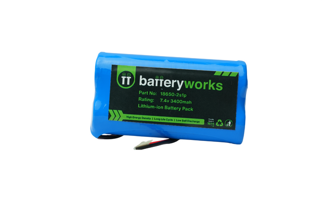 7.4V 3400mAh 2S1P - Lithium Ion Battery Pack with BMS Protection