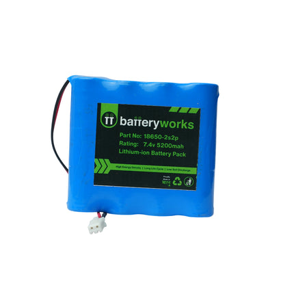 7.4V 5200mAh 2S2P - Lithium Ion Battery Pack with BMS Protection