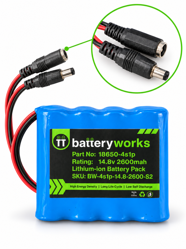 14.8V 2600mAh 4S1P - Lithium-Ion Battery Pack with BMS Protection