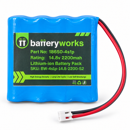 14.8V 2200mAh 4S1P - Lithium Ion Battery Pack with BMS Protection