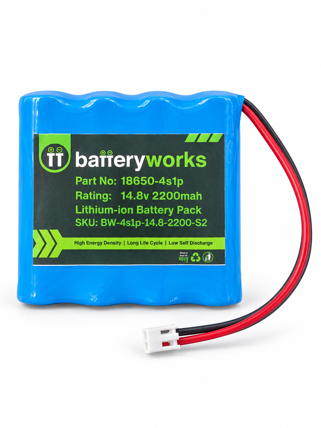 14.8V 2200mAh 4S1P - Lithium Ion Battery Pack with BMS Protection