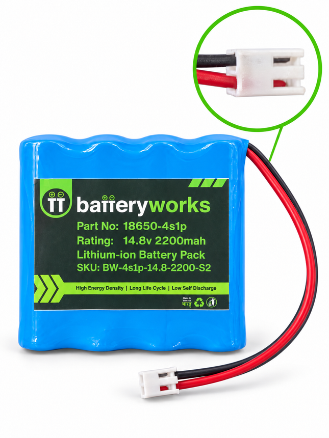 14.8V 3400mAh 4S1P - Lithium Ion Battery Pack with BMS Protection