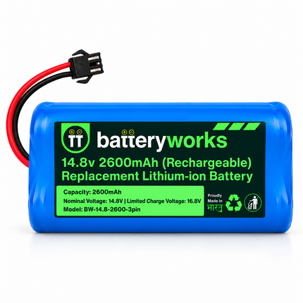 batteryworks 14.8V 2600mAh Li-ion Replacement Battery - front view