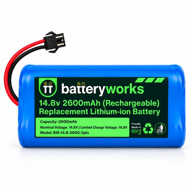batteryworks 14.8V 2600mAh Li-ion Replacement Battery - front view