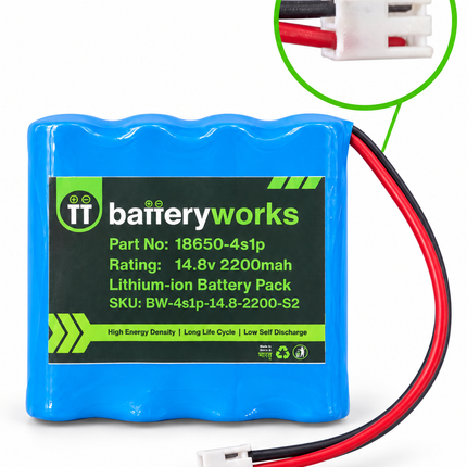 14.8V 2200mAh 4S1P - Lithium Ion Battery Pack with BMS Protection