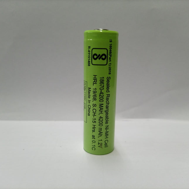 Surepower brand NIMH Flat top 4/3A 18670 size 1.2v 4200mah cell (2 pc)
