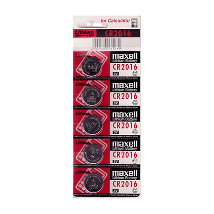 Maxell cr2016 3v lithium button cell (5 pc)