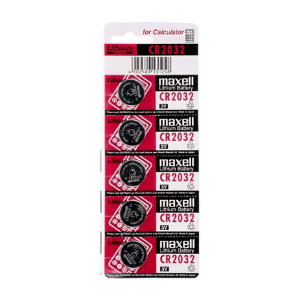 Maxell cr2032 3v lithium button cell (5 pc)