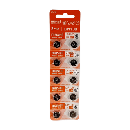 Maxell lr1130 1.5v button cell (10 pc)