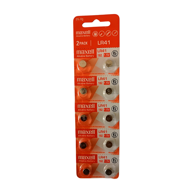 Maxell lr41 1.5v button cell (10 pc)