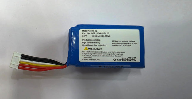 3.7V 4000mAh lithium-polymer replacement battery labeled for JBL Link 10