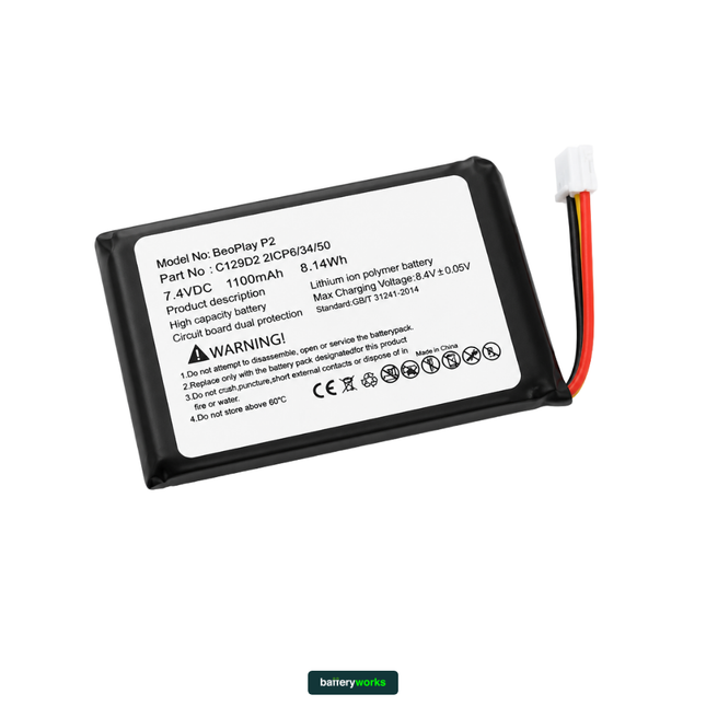 Bang & Olufsen Beoplay P2 Speaker - Replacement Battery (Lithium Polymer Battery, 7.4V, 1100mAh)