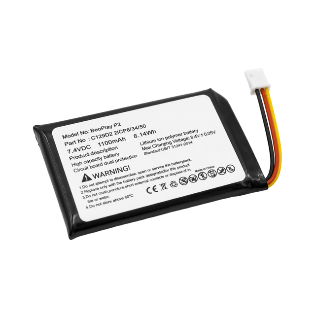Bang & Olufsen Beoplay P2 Speaker - Replacement Battery (Lithium Polymer Battery, 7.4V, 1100mAh)