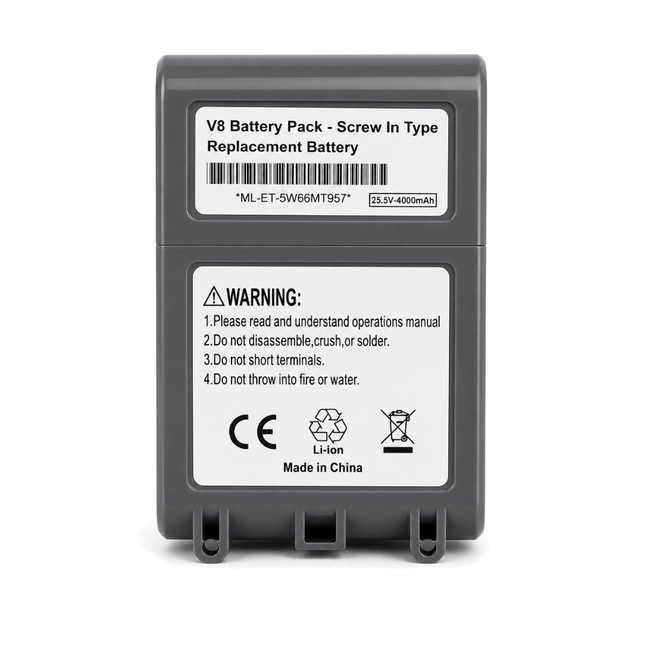 Dyson V8 Replacement Battery 4000mAh 25.5V Screw-In | BatteryWorks
