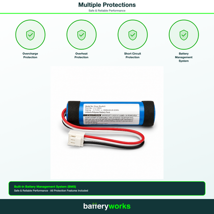 Harman Kardon Onyx Studio 3 Speaker - Replacement Battery (Lithium Polymer Battery, 3.7V, 2600mAh)