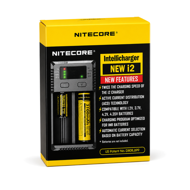 Nitecore Intellicharger NEW i2 2-Bay Smart Battery Charger | BatteryWorks