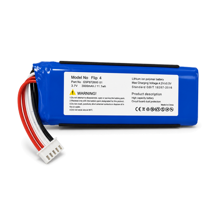JBL Flip 4 Replacement Battery 3000mAh 3.7V Li-Po | Part GSP872693-01 | BatteryWorks