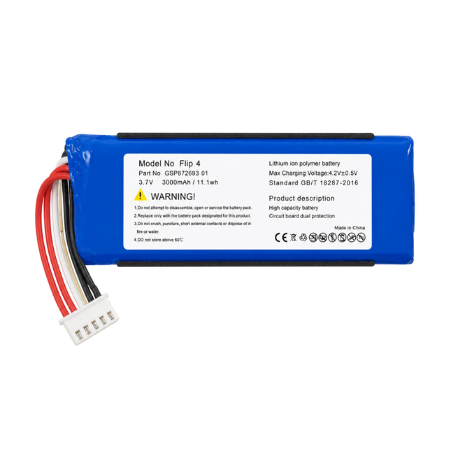 JBL Flip 4 Replacement Battery 3000mAh 3.7V Li-Po | Part GSP872693-01 | BatteryWorks