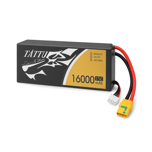 Tattu 16000mAh 15C 6S1P 22.2V LiPo Drone Battery XT90 | BatteryWorks