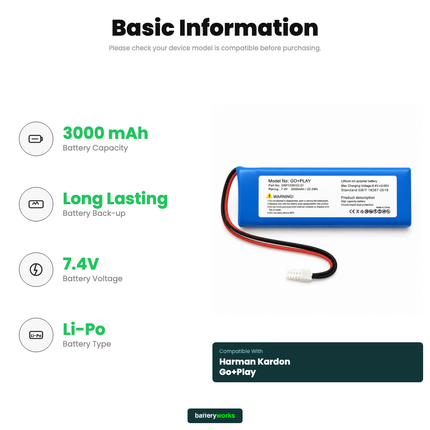 Harman Kardon Go+Play Replacement Battery | BatteryWorks