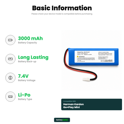 Harman Kardon Go+Play Mini Replacement Battery | BatteryWorks