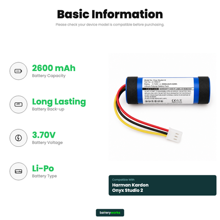 Harman Kardon Onyx Studio 2 Replacement Battery | BatteryWorks