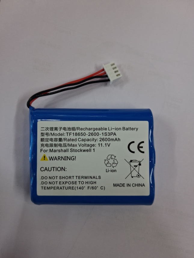 Marshall Stockwell 1 Replacement Speaker Battery 2600mAh 11.1V TF18650-2200-1S3PA